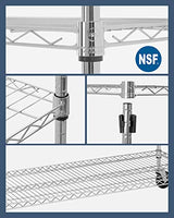 BestOffice 18x48x72 Wire Shelving with Commercial Wheels 6-Shelf Adjustable Heavy Duty Storage Shelves Metal Shelves Storage Unit Shelf,6000 LBS BestOffice