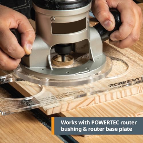 POWERTEC 71356 Clear Acrylic Butterfly Bowtie Router Template for Woodworking, Decorative Wood Router Jig Stencils Inlay Kit for Precise Cuts (7 in 1 POWERTEC