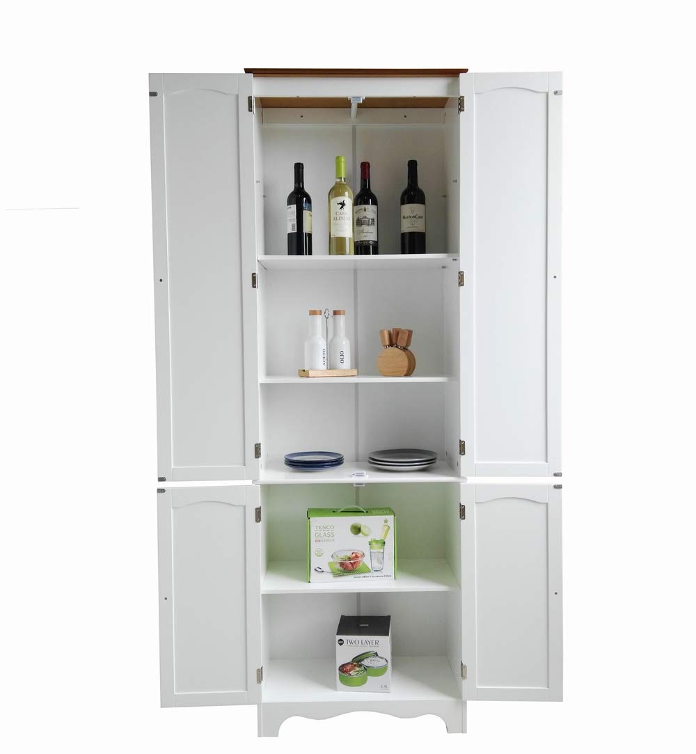 Homecharm-Intl 23.8W x 11.8D X 72.2H -Inch Tall Storage Cabinet, White (HC-004)