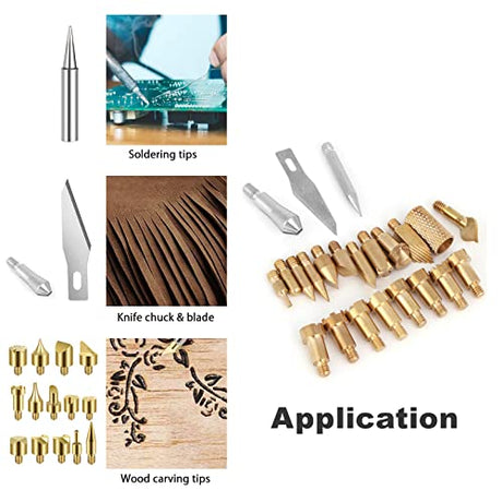 Stencil Soldering Pyrography,Craft Wood Burning Pen Tips(23Pcs),for Woodworking, Soldering, Metal Work, Hobby, Craft Thincol