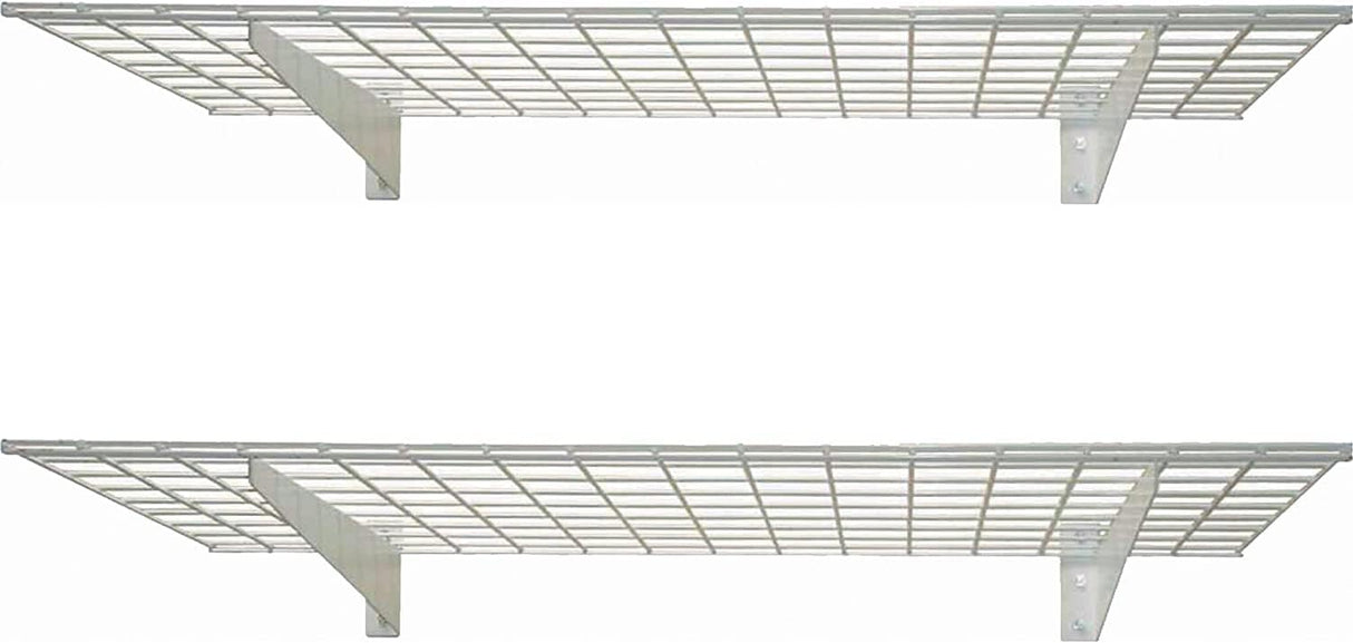 Hyloft 00967 45-Inch X 15-Inch Steel Wall Shelf Storage Rack for Garage, Low-Profile Brackets, Max Shelf Load 200 Pounds, Off White HyLoft