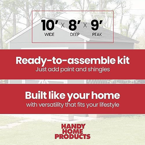 Handy Home Products Rookwood 10 X 8 Do-it-Yourself Wooden Storage Shed Brown Handy Home Products