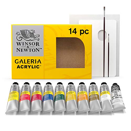 Winsor & Newton Galeria Acrylic Paint, 10 x 60ml (2--oz), Complete 14 Piece Set - WoodArtSupply