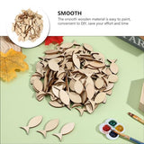 Garneck 50pcs Wooden Animals Wood Crafts Wood Trim Wooden Decor Wood Decor Wooden Crafts Unfinished Wooden Ornaments Unfinished Fish Cutouts Wooden Garneck
