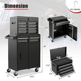 IRONMAX Rolling Tool Chest, 5-Drawer Lockable Tool Cabinet w/Adjustable Shelf & 4 Universal Wheels, 2 in 1 Detachable Tool Box Storage Organizer for IRONMAX