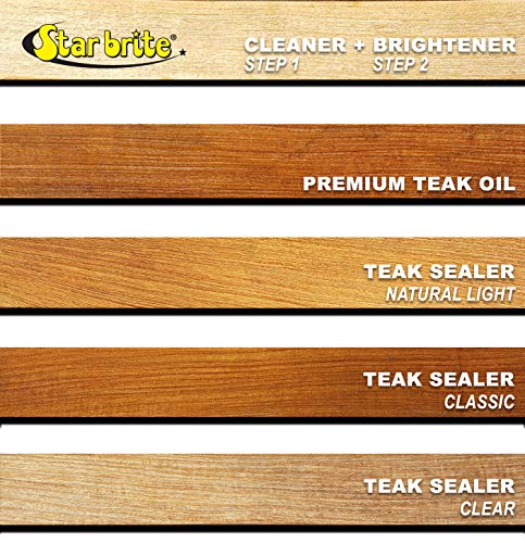 STAR BRITE Premium Golden Teak Oil - Ultimate Sealer, Preserver & Finish for Outdoor Teak & Fine Woods - Ideal for Boats, Furniture, Shower Stools - - WoodArtSupply