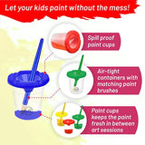 Washable Kids Paint 10 Colors, 10 No Spill Paint Cups For Kids With Lids, 10 Paint Brush Set, Waterproof Kids Smock – Christmas Gifts for Kids, The Mega Deals