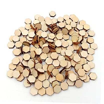 Hexagon Shape Wood for DIY Arts Craft Ornaments for Craft for Woodsy Decor Unfinished Wooden Pieces Hexagon Shape Cutout Wood Cutouts Ornaments