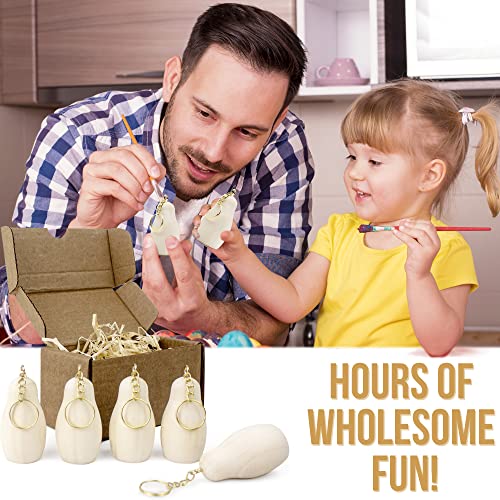 AEVVV Blank Nesting Doll Keychain 5 pcs - DIY Key Ring Blank Doll for Craft - Paint Your Own Matryoshka Key Chain - Russian Nesting Dolls to Paint AEVVV