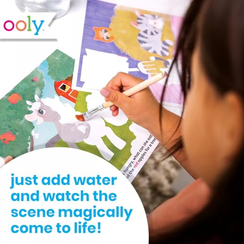 Ooly Water Amaze -Includes 12 Reveal Boards & Brush, Reusable Water Reveal Pads for Kids, Water Coloring Books for Toddlers, Paint with Water Books Ooly
