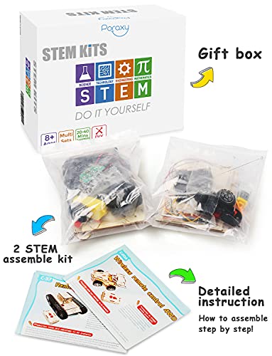 2 in 1 STEM Kits, Remote Control Cars, 3D Wooden Puzzles, Education Science Experiment Model Kits, STEM Projects for Kids Ages 8-12, Building Toys, - WoodArtSupply