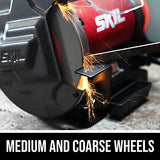 SKIL 3.0 Amp 8 In. Bench Grinder with Built-in Water Cooling Tray & LED Work Light - BI9502-00 Skil