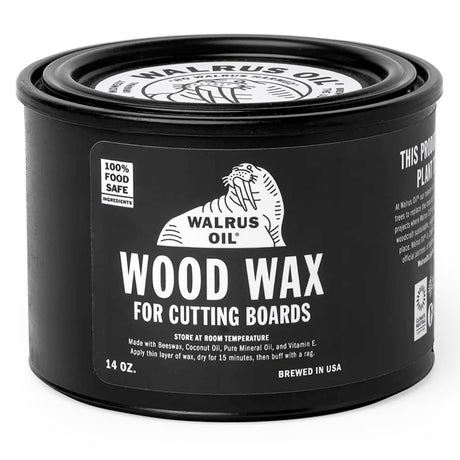 Walrus Oil - Wood Wax, 14 oz Jar, FDA Food-Safe, Cutting Board Wax and Board Cream Walrus Oil