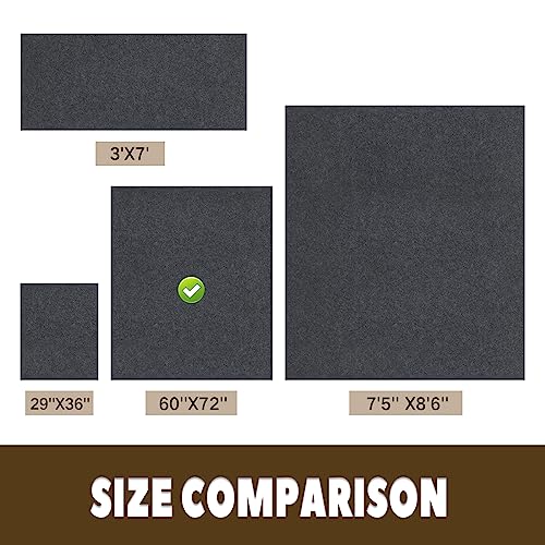 Nyomat Oil Spill Mat, 60" x 72", Garage Floor Mat Under Car, Waterproof/Durable/Non-Slip TPR Backing, Reusable Absorbent Pad, Charcoal Nyomat