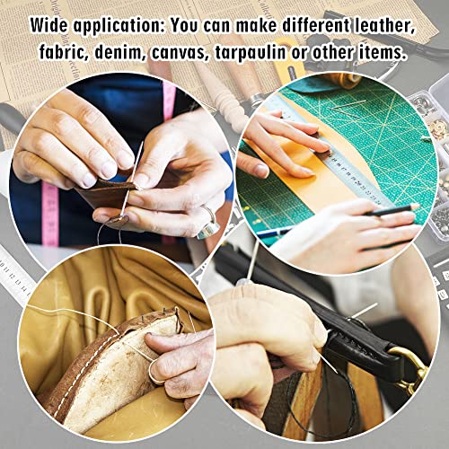 TLKKUE Leather Working Kit, Leather Working Tools for Beginners, Leather Crafting Tools and Supplies with Storage Bag Sewing Carving Punching Cutting TLKKUE