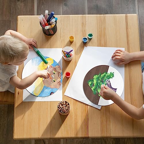 12 Inch Blank Wooden Circle Sign Unfinished Round Hanging Decorative Wood Plaque with Ropes for DIY Crafts, Door Hanger, Sign, Wood Buring, Painting, clothmile