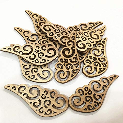 Angel Wings Wood Slices, Unfinished Wood Cutout,DIY Craft Ornaments Craft 80pcs - WoodArtSupply