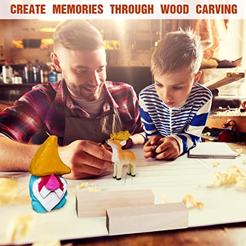 Basswood Carving Blocks, 16PCS Whittling Wood Blocks Wood Carving Kit with 2 Different Sizes, Bass Wood for Wood Carving Easy to Use, for Kids and K KERNOWO