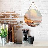 12 Inch Blank Wooden Circle Sign Unfinished Round Hanging Decorative Wood Plaque with Ropes for DIY Crafts, Door Hanger, Sign, Wood Buring, Painting, clothmile