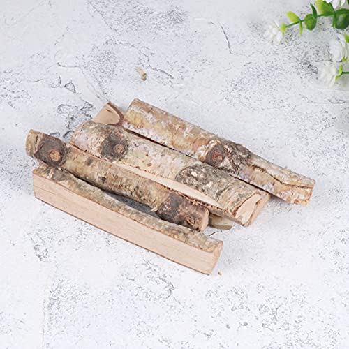 Happyyami Mini Birch Logs 8pcs Christmas Birch Logs Natural Small Wooden Sticks with Bark Unfinished Wood Log DIY Crafts for Xmas Holiday Table Happyyami
