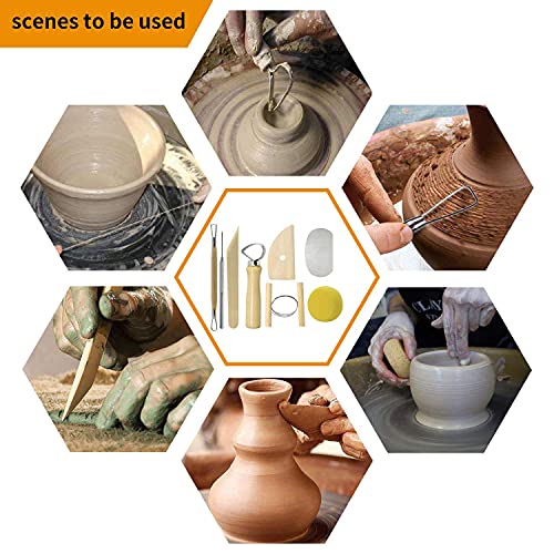 Augernis 57PCS Ceramic Clay Tools Set with Plastic Case Modeling Pottery Sculpting Tools Kits for Beginners Professionals Kids After School Ceramics Augernis