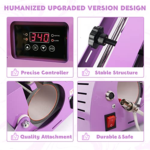 Tumbler Mug Heat Press Machine,11-30oz Cup Heat Transfer Machine DIY Heat Transfer Vinyl Sublimation Straight Blank Skinny Tumbler Glass Jar Can for ENPAP