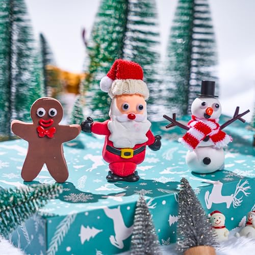 JOYIN Christmas Build Your Snowman, Santa Clasu and Gingerbread Man Craft Kit, 3 Packs Christmas Craft Kit for Arts and Craft Activities, Xmas DIY JOYIN
