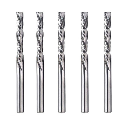 OSCARBIDE Up & Down Cut Squre Nose Carbide End Mills 1/8 Inch Shank CNC Spiral Router Bits,(3.175x22mm) 2 Flutes Milling Cutter for Wood,5 Pieces