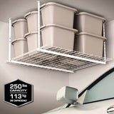 Hyloft 00540 45-Inch x 45-Inch Overhead Steel Garage Storage System, Adjustable Ceiling Mount Storage Rack, 250 Pound Weight Capacity, White HyLoft