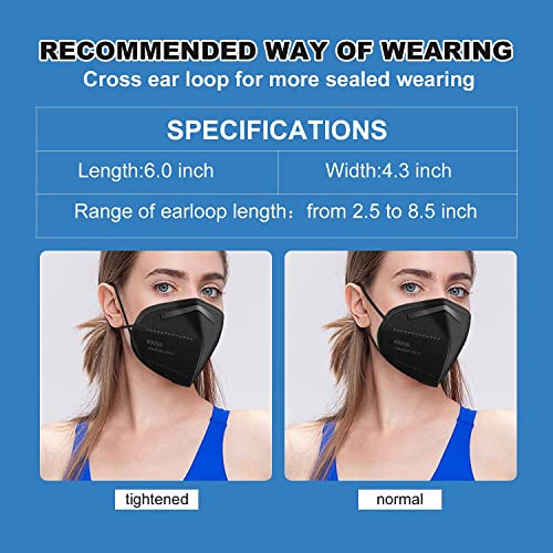 YOTU KN95 Face Masks 60 Pcs,5 Layers Cup Dust Mask,Filter Efficiency 95%, Suitable for Home Work Restaurants YOTU
