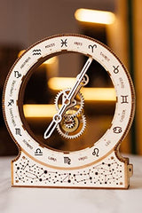 Wood Trick Zodiac Kinetic Clock 3D Wooden Puzzles for Adults and Kids to Build - Magic Mechanism Aesthetic Design - Model Kits for Adults - Wood Trick
