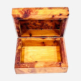 BAZAARDI Hand Carved Wooden Multipurpose Keepsake Jewelry Decorative Art Box Storage Organizer (Large wood Box,Antique) (Small Thuya) BAZAARDI