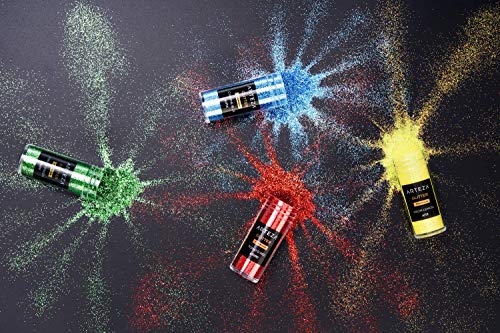 Arteza Fine Glitter, Set of 54 Colors, Shaker Jars (0.34oz/9.6 g) Glow Under UV Black Light, Extra Fine, Art Supplies for DIY Crafts ARTEZA