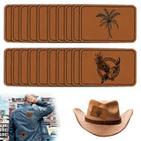 20 Pcs Rectangle Leatherette Hat Patches with Adhesive, Rustic Leatherette Custom Patches Faux Blank Leather Patches for Hats, Custom Fabric Repair HINGTAI
