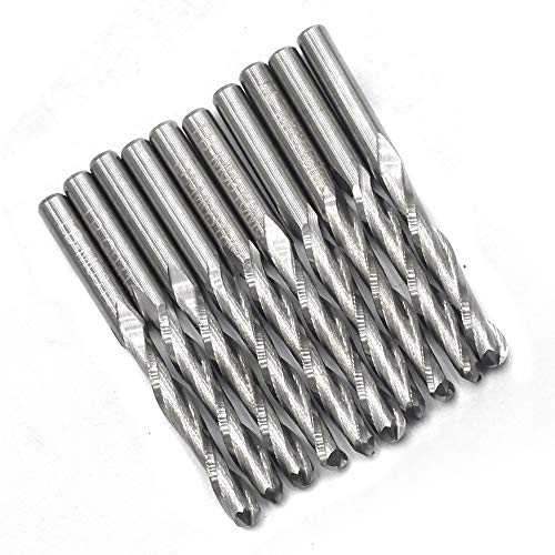 OSCARBIDE 1/8" Shank Ball Nose Carbide End Mills 2 Flutes CNC Spiral Router Bits Milling Cutter for Engraving Milling 3D sculpturing Roughing Acrylic OSCARBIDE