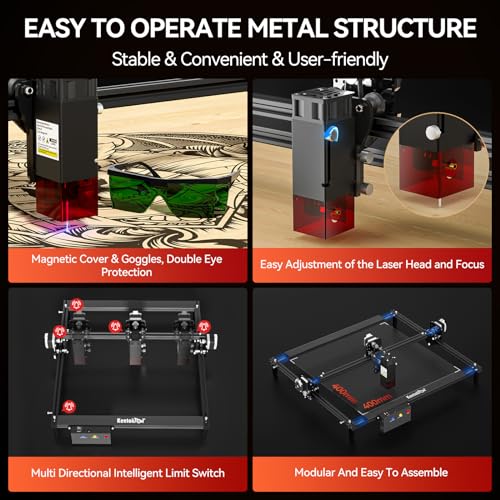 Laser Engraver KENTOKTOOL JL5, 5.5W Laser Engraving Machine, High Precision CNC Laser Cutter, Quick Assembly, Laser Cutter and Engraver Machine Wood Woxcker