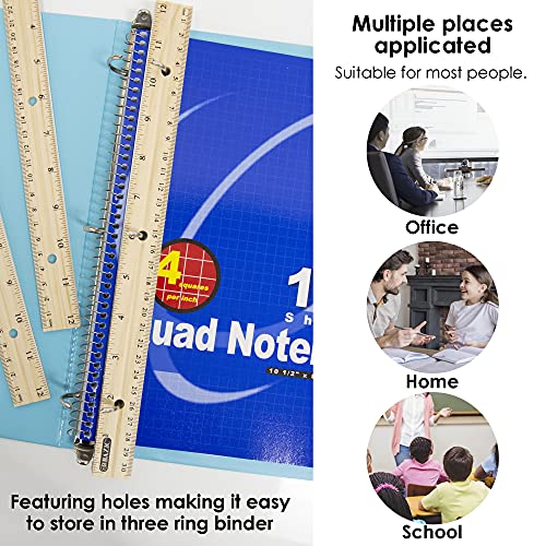 BAZIC Wooden Ruler 12" (30cm), Singel Metal Edge, Inches Centimeter Metric Measuring Drafting Rulers, for Students School Supplies (3/Pack), 1-Pack BAZIC Products