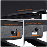 Yaheetech Art Craft Table Drawing Table Height Adjustable Drafting Desk Work Station with Tiltable Tabletop w/Stool and 2 Storage Drawers for Yaheetech