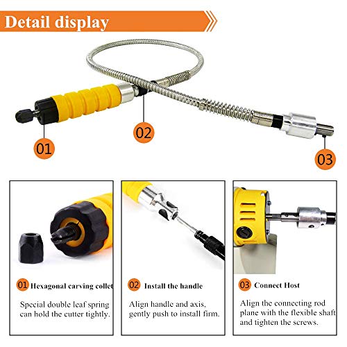 YUCHENGTECH Electric Chisel Carving Tool Electric Wood Chisel Electric Woodworking Chisel Carving Tool Machine (Host +Chisel + shaft) YUCHENGTECH