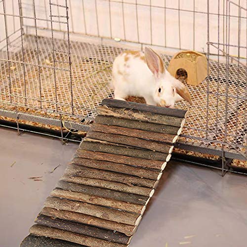 PINVNBY Guinea Pig Wooden Ladder Bridge Rabbits Hideout, House, Tunnel, Rodents Chew Toys for Bunny, Chinchillas, Hedgehogs, Ferrets, Rat and Small PINVNBY