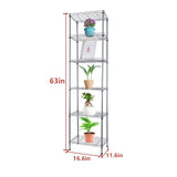 REGILLER 6 Wire Shelving Steel Storage Rack Adjustable Unit Shelves for Laundry Bathroom Kitchen Pantry Closet (Silver, 16.8L x 11.7W x 63H) REGILLER