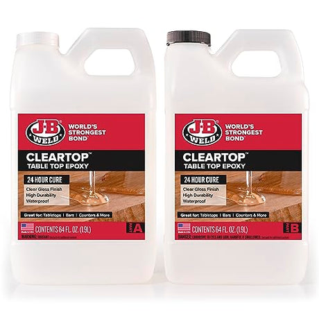 J-B Weld Tabletop Epoxy Resin, 1 Gallon Kit, 24 Hour Cure,Cures Clear, Scratch & Water Resistant J-B Weld