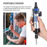 Pneumatic Screwdriver, 1/4" Air Straight Pneumatic Screwdriver with Screwdriver Bit and Hook, 9000rpm Air Screwdriver Mini Power Tool Screw Driver Jectse
