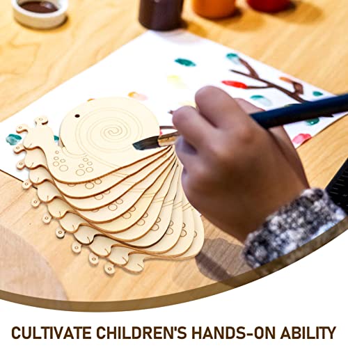 VOSAREA 20pcs DIY Pendant Wooden Cutouts for Crafts Wood Cutouts Decorative Cutouts Ornament Unfinished Wood Crafts Wooden Snail Embellishments VOSAREA