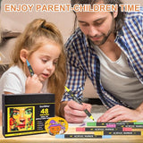 EscriWise 48 Colors Dual Tip Acrylic Paint Pens Set-Permanent Acrylic Paint Markers with Brush and Fine Tip, Water Based Art Paint Pens for Rock EscriWise