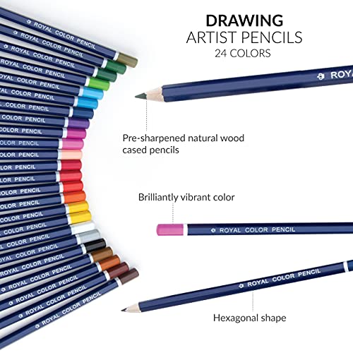 Royal & Langnickel Essentials Color Pencil Set, 24/pkg - WoodArtSupply