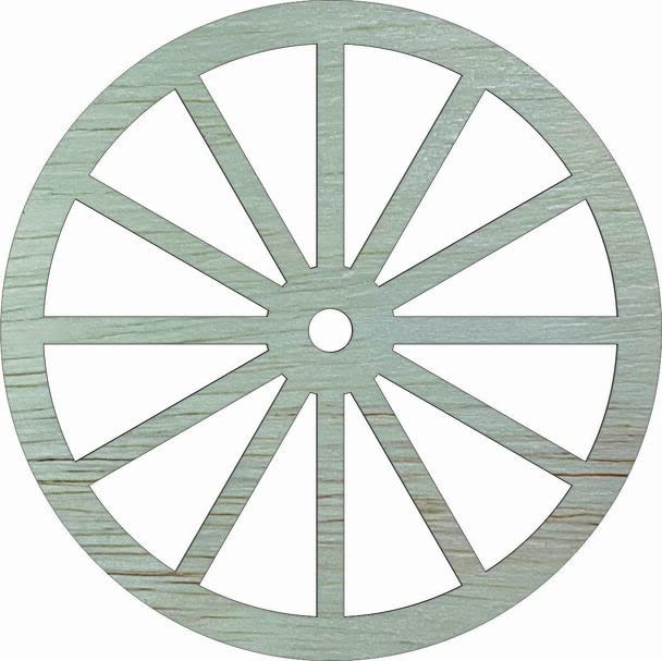 Wood Wagon Wheel 4" Unfinished Wagon Wheel Shape, Paintable Wagon Wall Craft