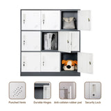 LINGZOE 9 Door Metal Storage Locker Cabinet for Employees，Steel Cabinet to Storage Toys, Shoes and Clothes，Locker Organizer for Gym Office Bedroom LINGZOE