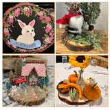 SHUESS 8 PCS 7-7.8 Inch Nature Unfinished Wood Slices, Round Wooden Circle with Tree Bark, Large Natural Pine Wood Slabs Rustic Wood Slices for DIY SHUESS