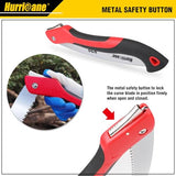 HURRICANE Pruning Saw, 10 Inch, Folding Hand Saw with SK5 Curved Blade, Triple-cut Razor Teeth, Heavy Duty Hand Saw for Tree Wood Cutting, Camping HURRICANE